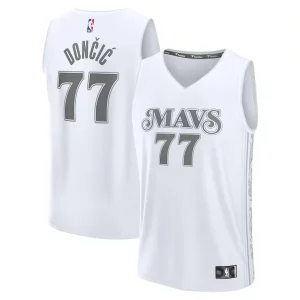 Increíble Luka Dončić Dallas Mavericks Youth 2024/25 Fast Break Player Jersey City Edition White  para los verdaderos seguidores