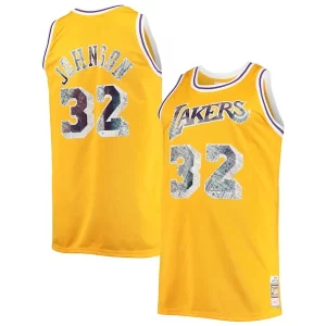 Encantador Magic Johnson Los Angeles Lakers Big & Tall 1984/85 NBA 75th Anniversary Diamond Swingman Jersey Gold  para los verdaderos seguidores