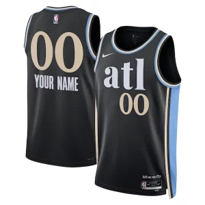 Robusto Atlanta Hawks Nike Unisex 2023/24 Custom Swingman Jersey Black City Edition  para los verdaderos seguidores