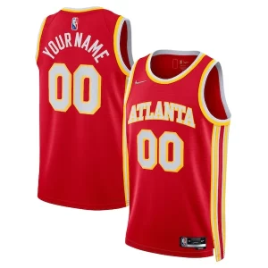 Magnífico Atlanta Hawks Nike 2021/22 Diamond Swingman Custom Jersey Icon Edition Red  para los verdaderos seguidores
