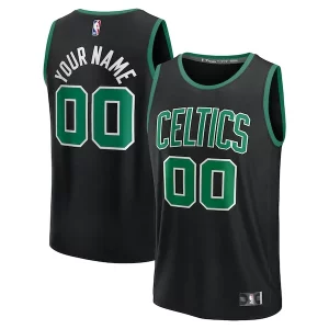 Bonito Versátil Cool Boston Celtics Youth Custom Fast Break Jersey Black Statement Edition/Kelly Green/White  para los verdaderos seguidores
