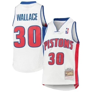 Comodo Rasheed Wallace Detroit Pistons Youth 2003/04 Hardwood Classics Swingman Jersey White  para los verdaderos seguidores