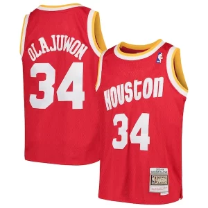 Estupendo Comodo Delicioso Hakeem Olajuwon Houston Rockets Youth Swingman Throwback Jersey Red  para los verdaderos seguidores