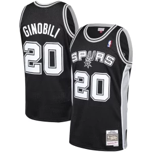 Elegante Genial Original Manu Ginobili San Antonio Spurs 2002 03 Hardwood Classics Player Swingman Jersey Black  para los verdaderos seguidores