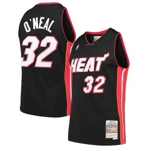 Elegante Duradero Shaquille O'Neal Miami Heat Hardwood Classics Swingman Jersey Black  para los verdaderos seguidores