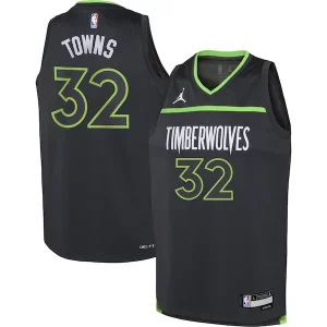 Increíble Ideal Karl Anthony Towns Minnesota Timberwolves Jordan Brand Youth Swingman Jersey Statement Edition Black  para los verdaderos seguidores