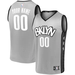 Práctico Brooklyn Nets Youth Custom Fast Break Replica Jersey Gray Statement Edition  para los verdaderos seguidores