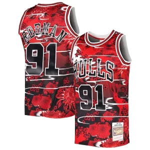 Genial Bonito Cool Dennis Rodman Chicago Bulls 1997/98 Hardwood Classics Lunar New Year Swingman Jersey Red  para los verdaderos seguidores