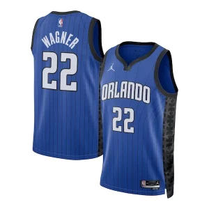 Original Franz Wagner Orlando Magic Jordan Brand Unisex Swingman Jersey Statement Edition Blue  para los verdaderos seguidores