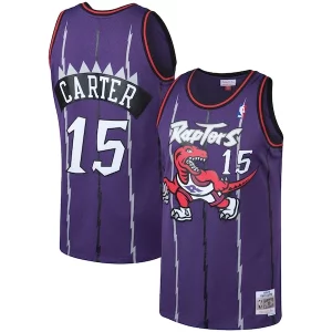 Práctico Vince Carter Toronto Raptors 1998/99 Big & Tall Hardwood Classics Swingman Jersey Purple/White  para los verdaderos seguidores