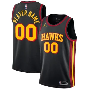 Maravilloso Increíble Elegante Atlanta Hawks Jordan Brand Swingman Custom Jersey Statement Edition Black  para los verdaderos seguidores