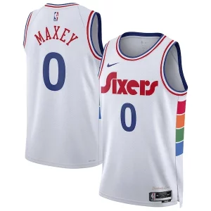 Perfecto Magnífico Tyrese Maxey Philadelphia 76ers Nike Unisex 2024/25 Swingman Player Jersey City Edition White  para los verdaderos seguidores