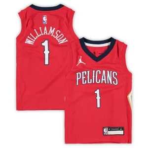 Bonito Robusto Zion Williamson New Orleans Pelicans Jordan Brand Preschool 2020/21 Fast Break Replica Jersey Statement Edition Red  para los verdaderos seguidores