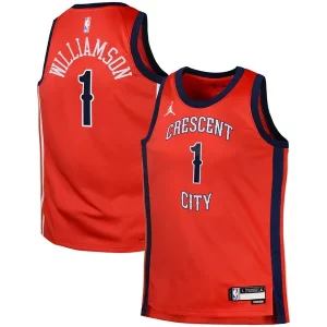 Elegante Magnífico Delicioso Zion Williamson New Orleans Pelicans Jordan Brand Swingman Jersey Statement Red  para los verdaderos seguidores