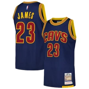 Sofisticado Lujoso Cool LeBron James Cleveland Cavaliers 2015/16 Hardwood Classics Authentic Jersey Navy  para los verdaderos seguidores