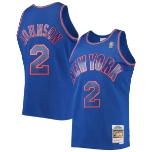 Original Moderno Bonito Larry Johnson New York Knicks 1996/97 Hardwood Classics Swingman Jersey Blue  para los verdaderos seguidores