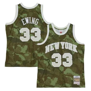 Robusto Cool Patrick Ewing New York Knicks Hardwood Classics 1991/92 Ghost Green Swingman Jersey Camo  para los verdaderos seguidores
