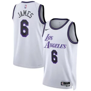 Maravilloso Genial Hermoso LeBron James Los Angeles Lakers Nike Unisex 2022/23 Swingman Jersey City Edition White  para los verdaderos seguidores