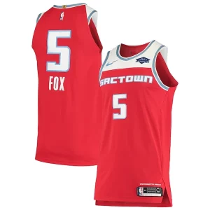 Comodo De'Aaron Fox Sacramento Kings Nike Authentic Badge Jersey City Edition Red  para los verdaderos seguidores