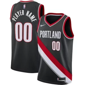 Bonito Práctico Elegante Portland Trail Blazers Nike Swingman Custom Jersey Black Icon Edition  para los verdaderos seguidores