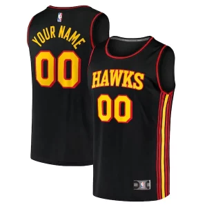 Perfecto Hermoso Atractivo Atlanta Hawks Youth Custom Fast Break Replica Jersey Black Statement Edition  para los verdaderos seguidores