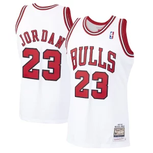 Ideal Fantástico Michael Jordan Chicago Bulls 1997/98 Hardwood Classics Authentic Jersey White/Black/Scarlet  para los verdaderos seguidores