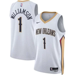 Elegante Magnífico Zion Williamson New Orleans Pelicans Nike Unisex Swingman Jersey Association Edition White/Navy  para los verdaderos seguidores