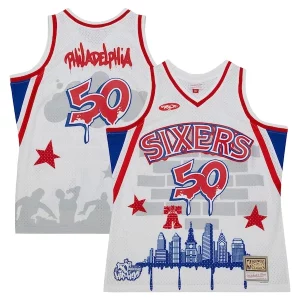 Resistente Cool Philadelphia 76ers x Tats Cru Hardwood Classics Fashion Jersey White  para los verdaderos seguidores