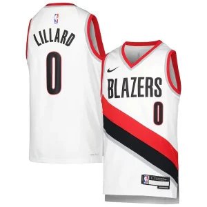 Único Práctico Damian Lillard Portland Trail Blazers Nike Youth Swingman Jersey Association Edition White  para los verdaderos seguidores