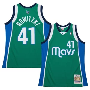 Increíble Dirk Nowitzki Dallas Mavericks 2004/05 Hardwood Classics Authentic Jersey Green  para los verdaderos seguidores