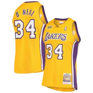 Fantástico Fácil de llevar Hermoso Shaquille O'Neal Los Angeles Lakers 2000 NBA Finals Hardwood Classics Authentic Jersey Gold  para los verdaderos seguidores