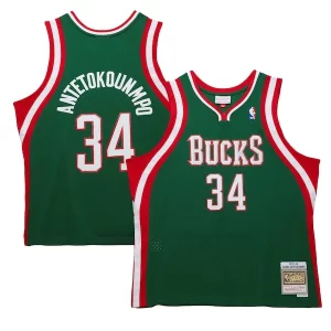 Resistente Giannis Antetokounmpo Milwaukee Bucks 2013/14 Hardwood Classics Swingman Jersey Hunter Green  para los verdaderos seguidores
