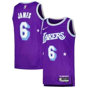 Magnífico Versátil LeBron James Los Angeles Lakers Nike Swingman Player Jersey City Edition Purple  para los verdaderos seguidores