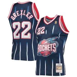 Versátil Único Clyde Drexler Houston Rockets 1996/97 Hardwood Classics Swingman Jersey Navy  para los verdaderos seguidores