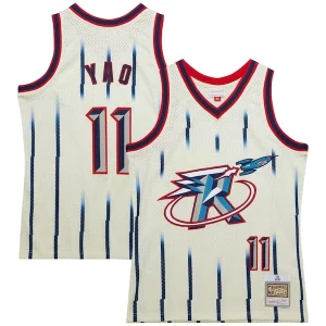 Estupendo Robusto Encantador Yao Ming Houston Rockets Chainstitch Swingman Jersey Cream  para los verdaderos seguidores