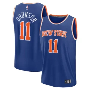 Resistente Jalen Brunson New York Knicks Fast Break Replica Player Jersey Icon Edition Blue  para los verdaderos seguidores