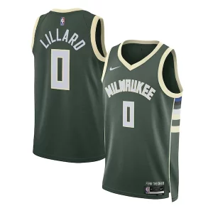 Increíble Damian Lillard Milwaukee Bucks Nike Unisex Swingman Jersey Icon Edition Hunter Green  para los verdaderos seguidores
