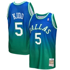 Lujoso Bonito Jason Kidd Dallas Mavericks 1994/95 Hardwood Classics Fadeaway Swingman Player Jersey Green/Navy  para los verdaderos seguidores