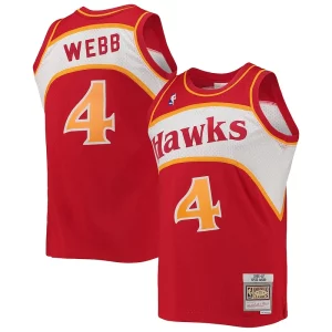 Moderno Único Spud Webb Atlanta Hawks Hardwood Classics Swingman Jersey Red  para los verdaderos seguidores