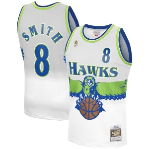Elegante Steve Smith Atlanta Hawks 1996 97 Hardwood Classics Reload 3.0 Swingman Jersey White  para los verdaderos seguidores