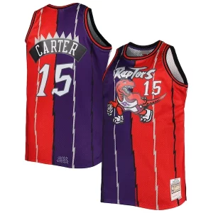 Comodo Vince Carter Toronto Raptors Big & Tall Hardwood Classics 1998/99 Split Swingman Jersey Purple/Red  para los verdaderos seguidores