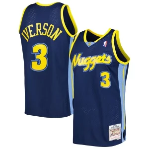 Lujoso Allen Iverson Denver Nuggets Hardwood Classics Swingman Jersey Navy  para los verdaderos seguidores
