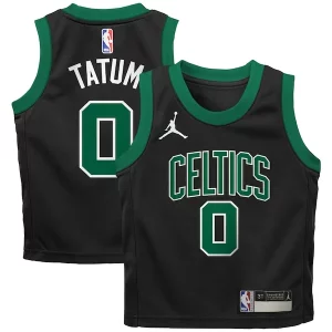 Magnífico Jayson Tatum Boston Celtics Jordan Brand Preschool 2022/23 Replica Jersey Statement Edition Black  para los verdaderos seguidores