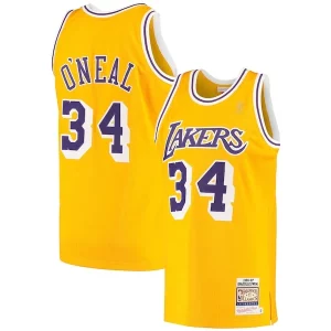 Resistente Lujoso Shaquille O'Neal Los Angeles Lakers 1996/97 Hardwood Classics Authentic Jersey Gold  para los verdaderos seguidores