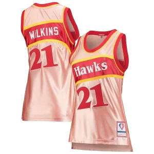 Práctico Versátil Dominique Wilkins Atlanta Hawks Women's 75th Anniversary Rose Gold 1986 Swingman Jersey Pink  para los verdaderos seguidores