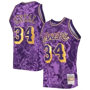 Lujoso Shaquille O'Neal Los Angeles Lakers Hardwood Classics 1996/97 Lunar New Year Swingman Jersey Purple  para los verdaderos seguidores