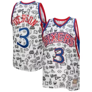 Robusto Delicioso Allen Iverson Philadelphia 76ers 1996/97 Swingman Jersey White  para los verdaderos seguidores