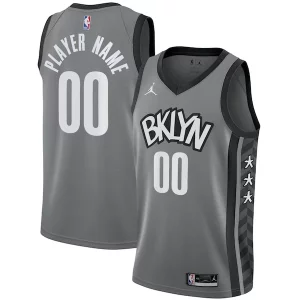 Práctico Brooklyn Nets Jordan Brand Swingman Custom Jersey Statement Edition Gray  para los verdaderos seguidores