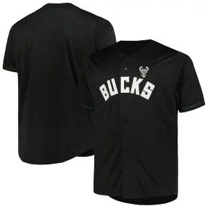 Encantador Bonito Milwaukee Bucks Profile Big & Tall Pop Jersey Black  para los verdaderos seguidores