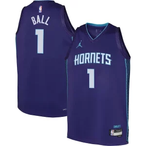 Moderno Atractivo LaMelo Ball Charlotte Hornets Jordan Brand Youth Swingman Jersey Statement Edition Purple  para los verdaderos seguidores
